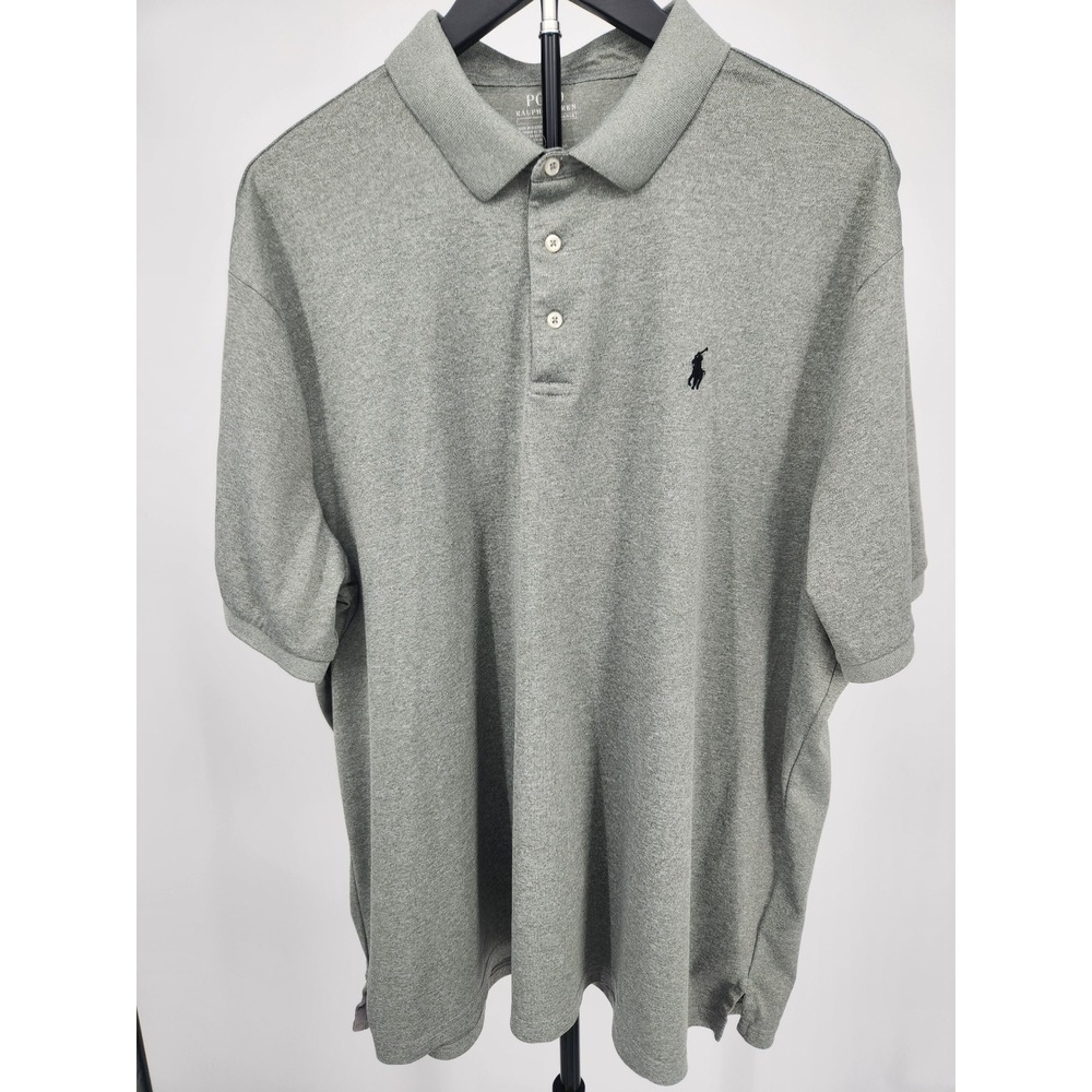 Polo Ralph Lauren Performance Mens XL Grey Heather Short Sleeve Polo Shirt